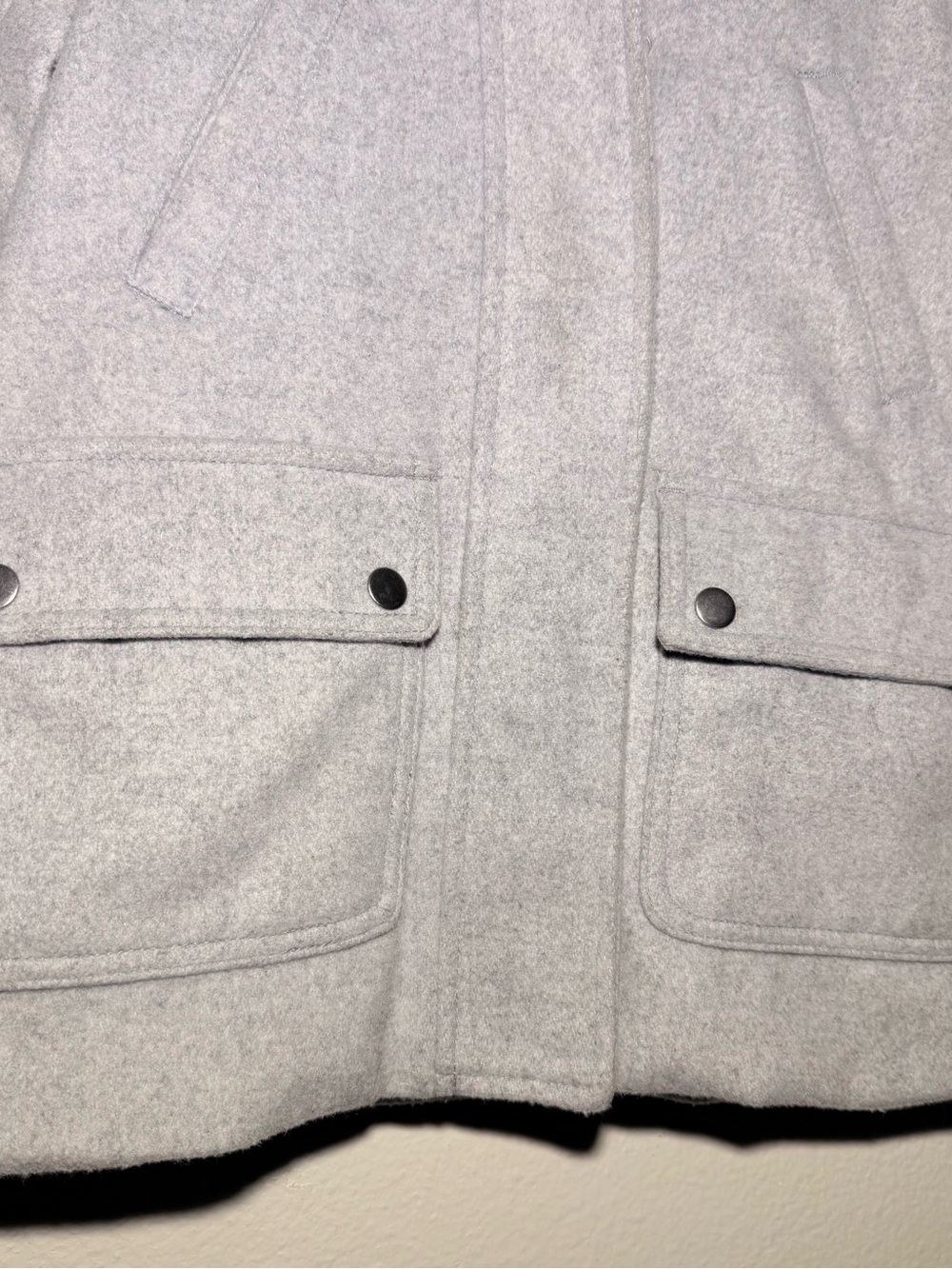 Gap Kids Wool Blend Winter Coat-Faux Hood Gray zipper snap button size S (6-7) - Picture 3 of 10
